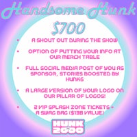 a flyer with the words'handsome hunk'